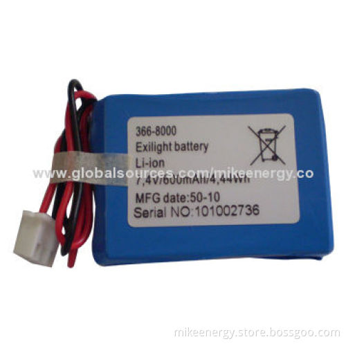 Lithium-ion Battery with 600mAh Capacity and 7.4V VoltageNew